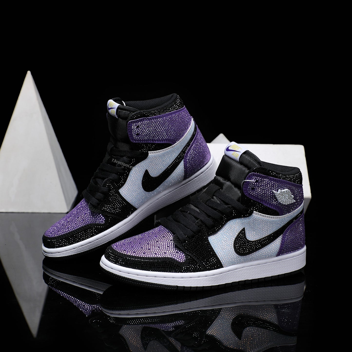 0094-AJ1 High Black Purple Baby's Breath