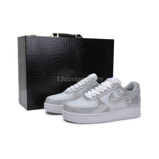 0051-AF1-Estrella de diamantes blanca plateada