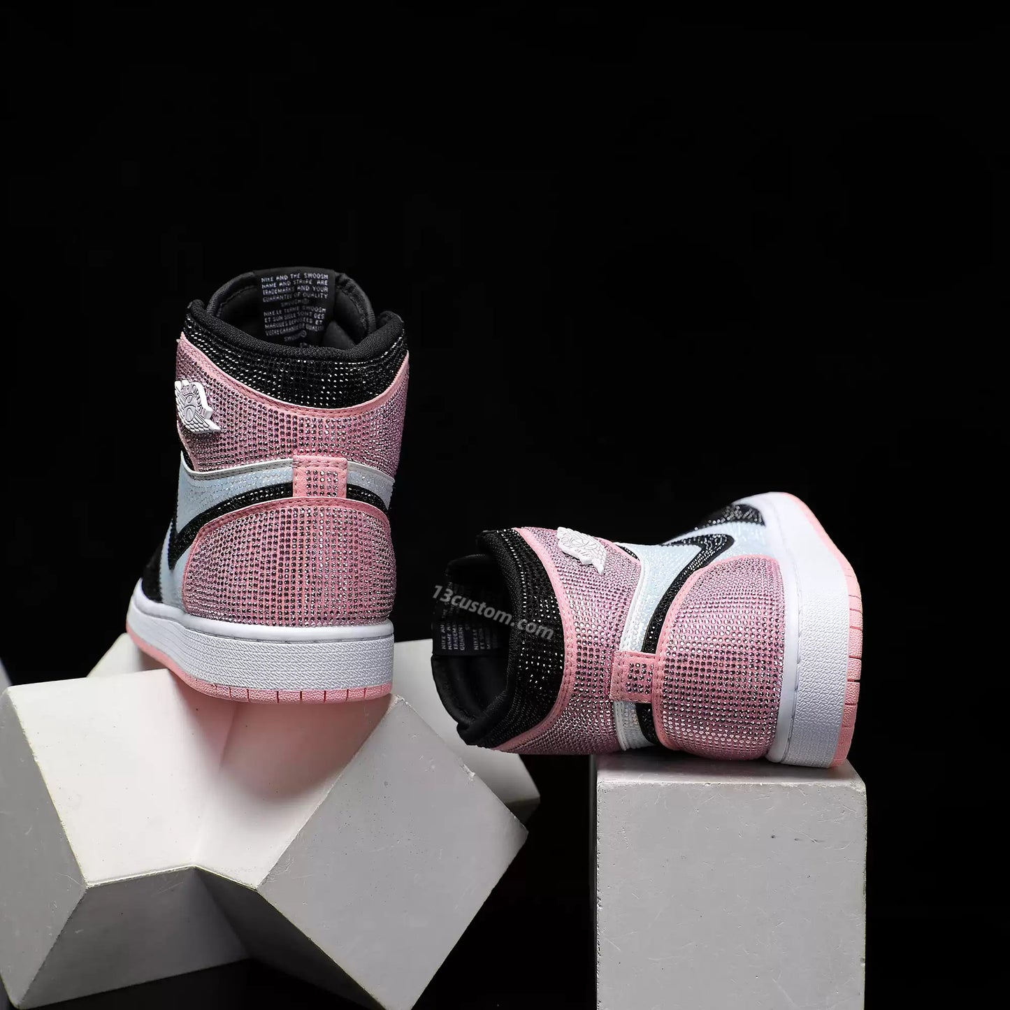 0097-AJ1 High Schwarz Pink Voller Sternenhimmel