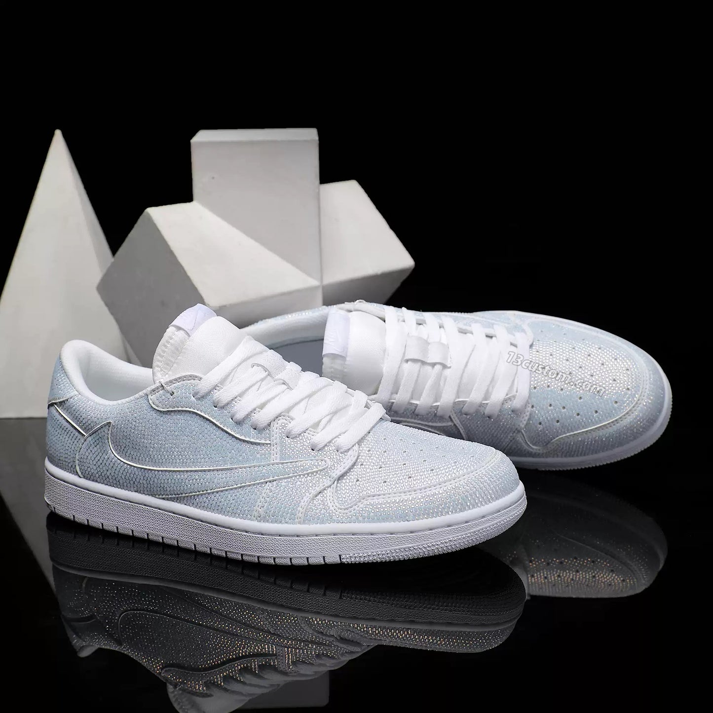 0091-AJ1 BAJO Gancho Blanco Diamante Cielo Estrellado