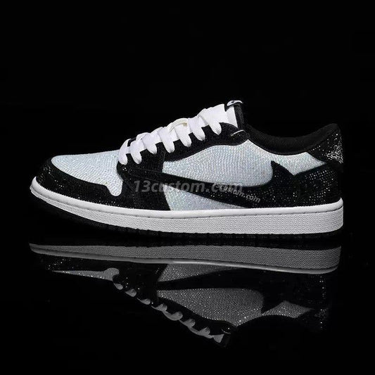 0089-AJ1 LOW 黑白熊貓倒勾滿天星