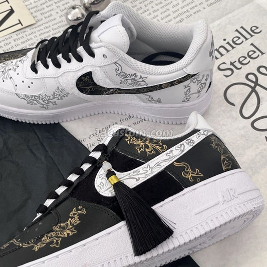 AF1 2D Oriental Blanco y Negro Taiji