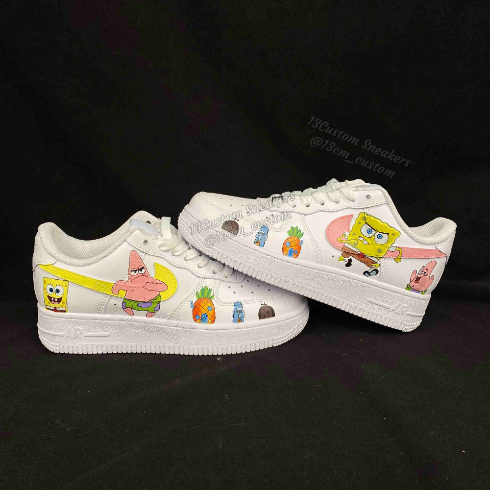 0676-Spongebob Schwammkopf Mehrere Charaktere Rosa Logo