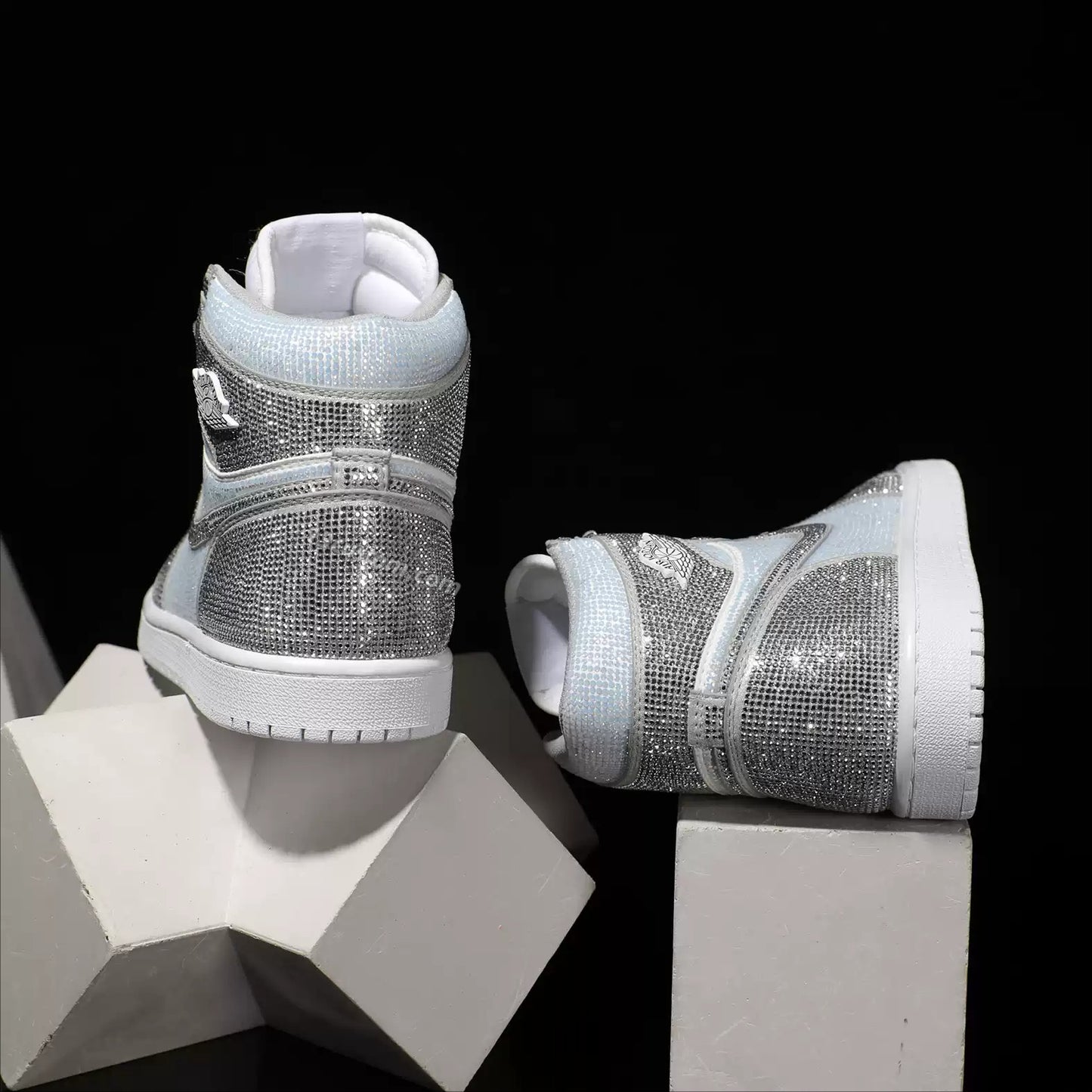 0085-AJ1 High Blanco Plata Estrella Llena