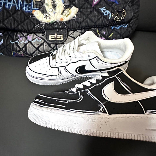 0070-AF1 2D Blanco y negro mandarina