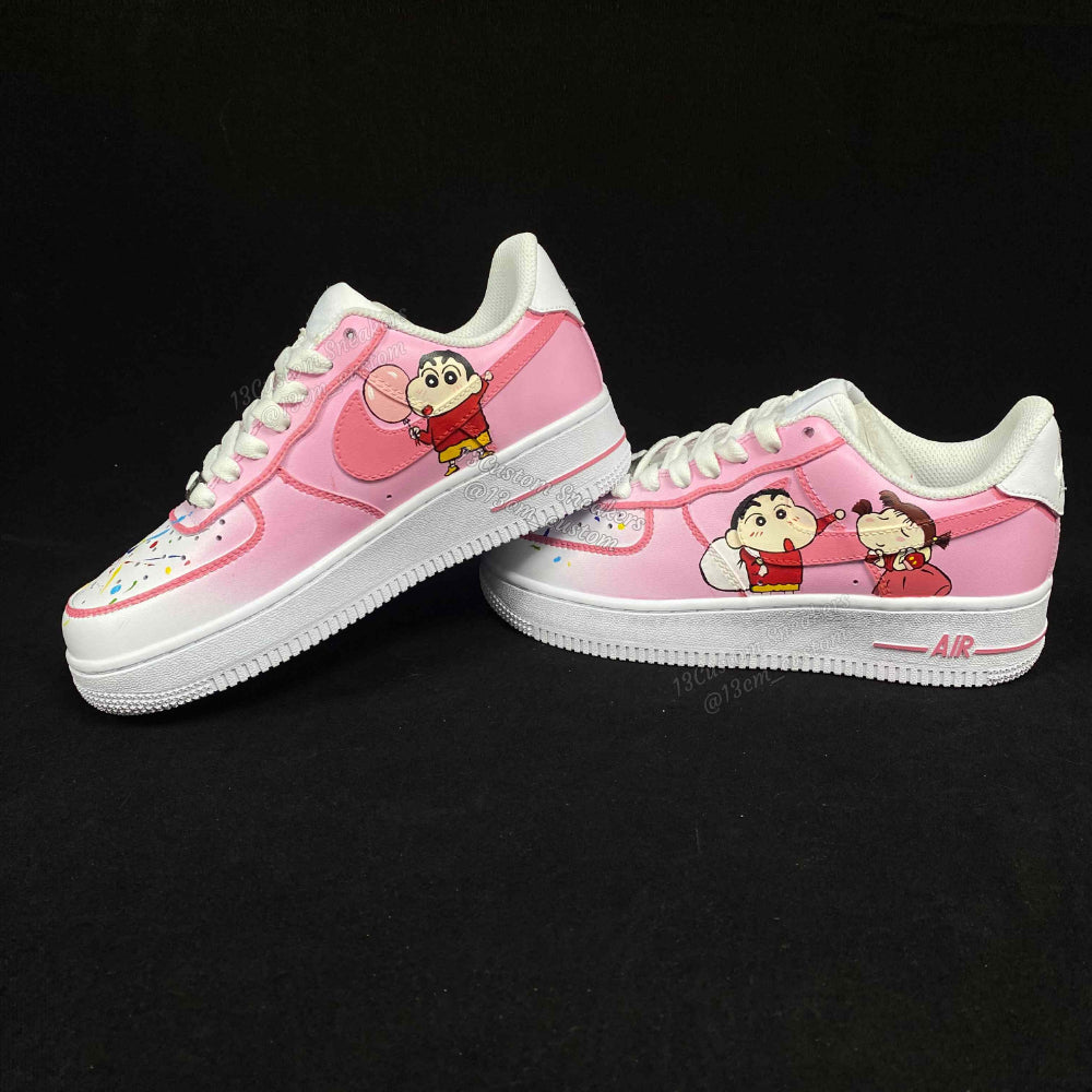 0545-Crayón Shin Chan Nene patrón completo degradado rosa