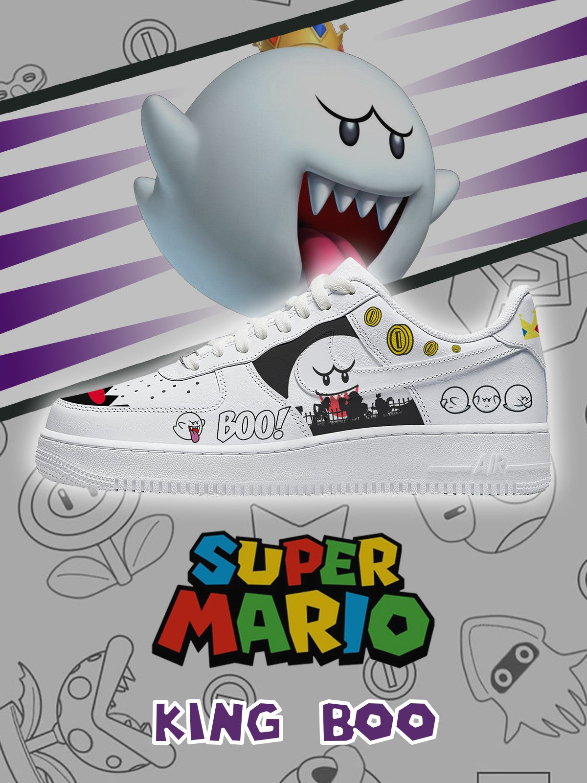 King Boo V.1 Custom Sneakers - 13custom