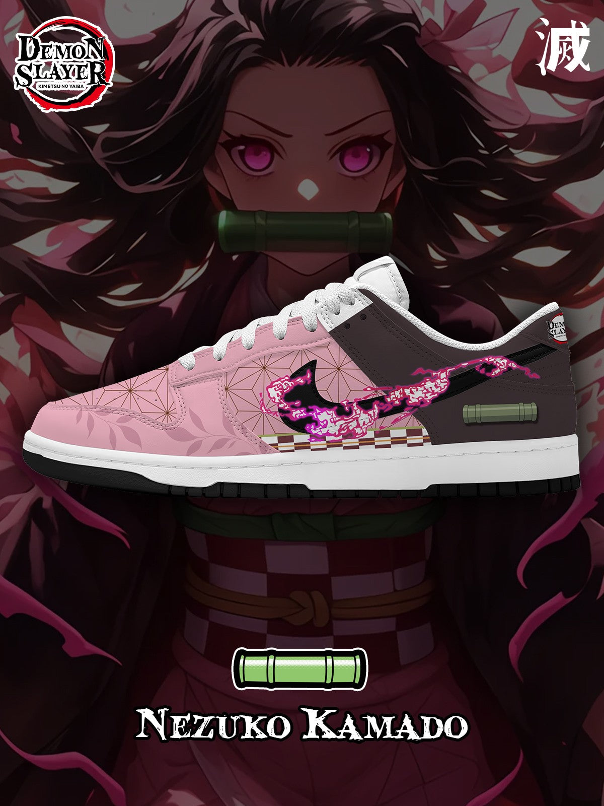 Nezuko V.5 Custom Court-Low Sneakers - 13custom