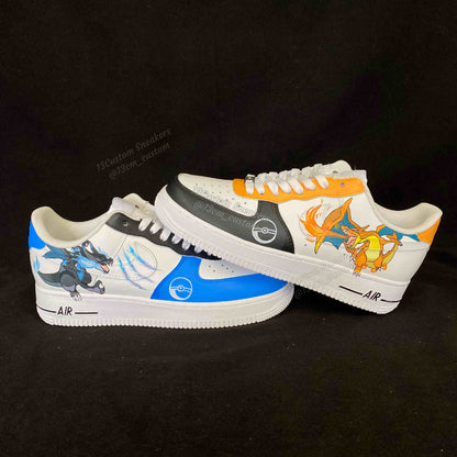 0563-Zapatos de pareja Charizard azul y naranja