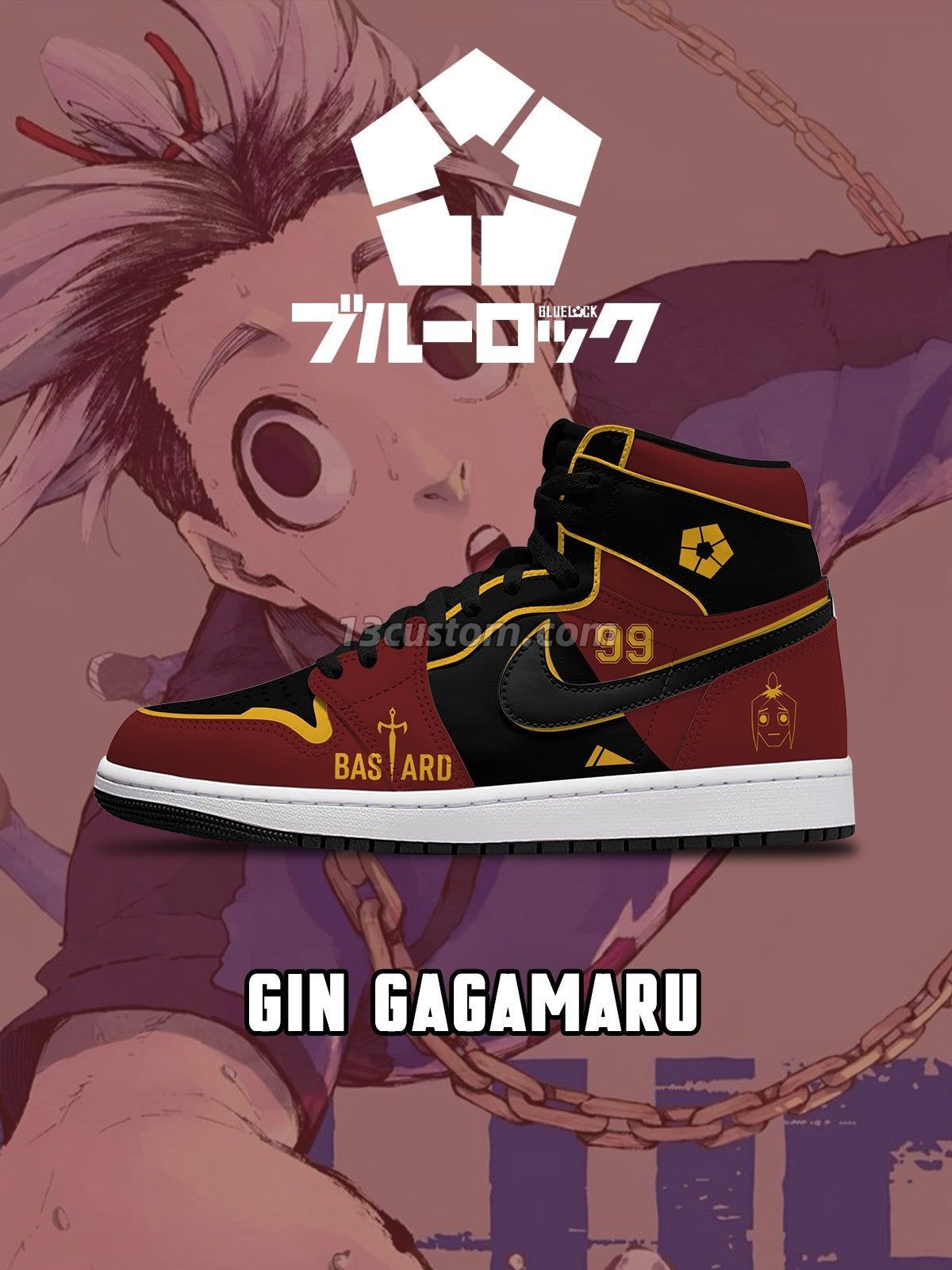 AJ1 H 藍色監獄-我牙丸吟 V2 客製化運動鞋