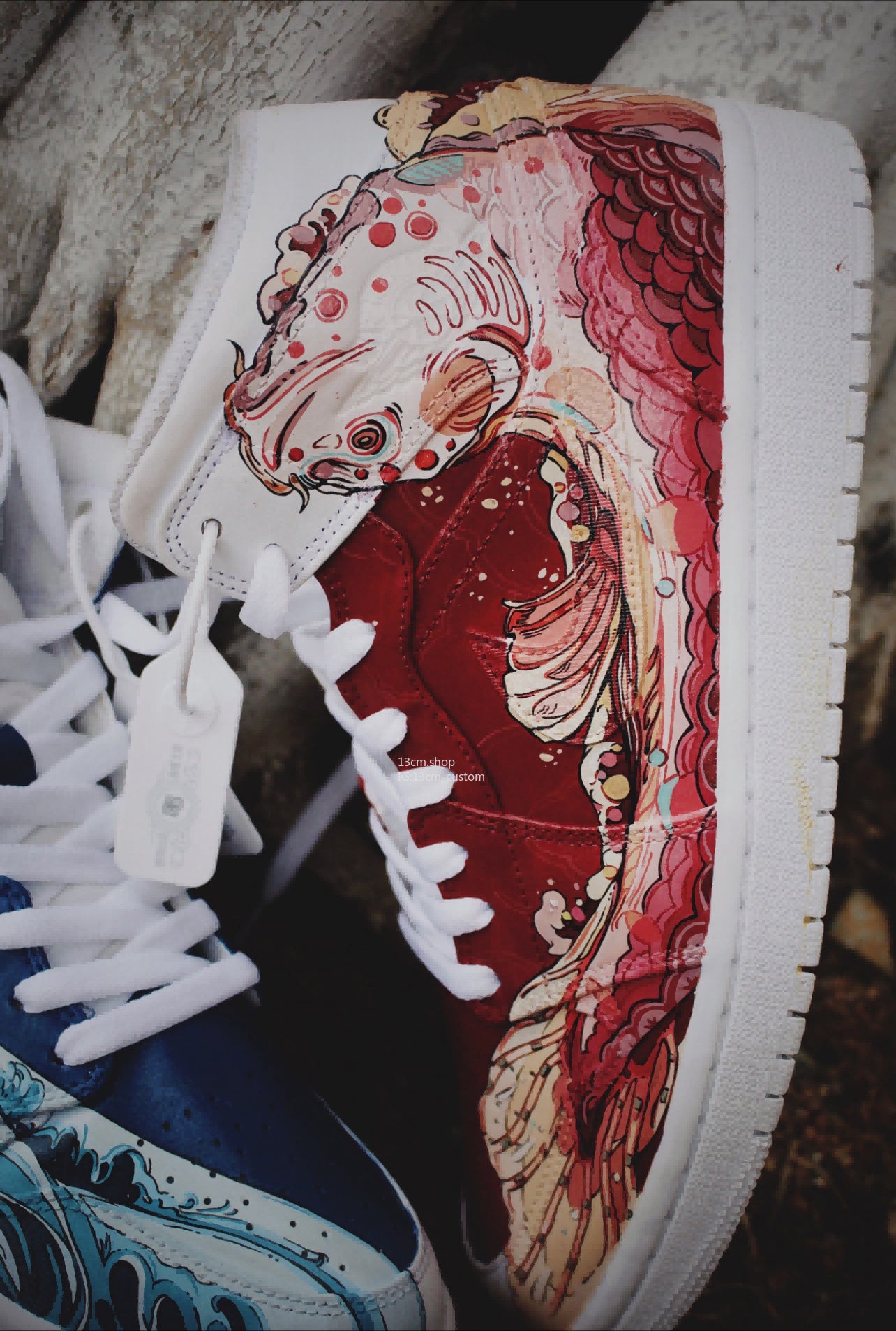 0135-Serie de olas, zapatos de carpa koi y mandarín