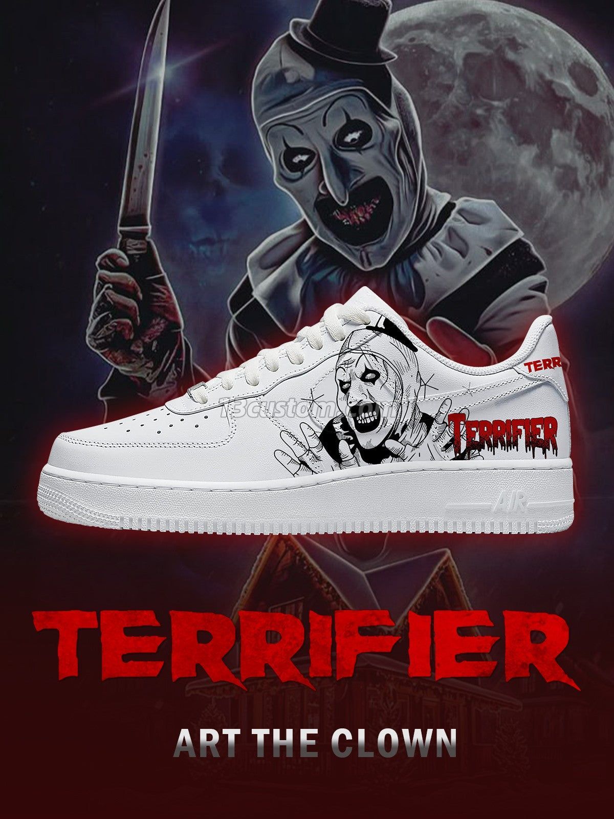 AF1 Serie de terror: L V3 - Zapatillas deportivas personalizadas Imagen principal del producto