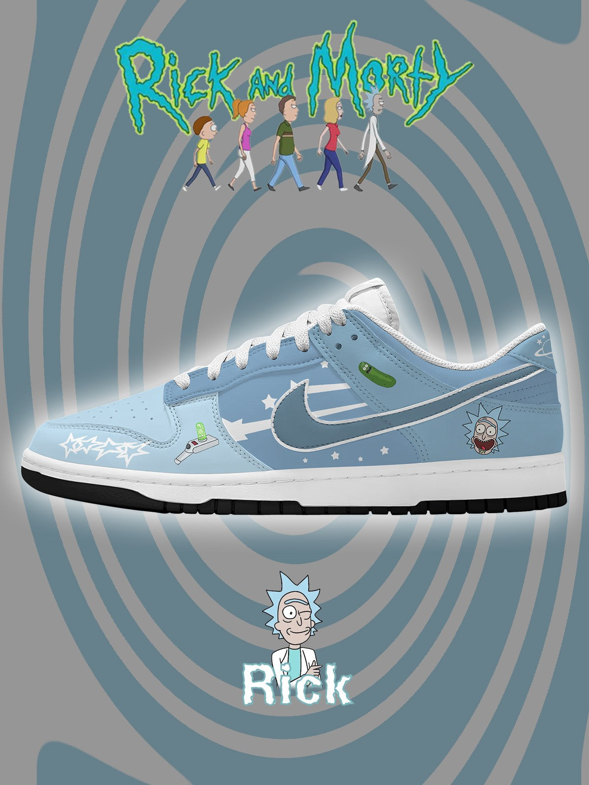 Rick Sanchez V.2 Custom Court-Low Sneakers - 13custom