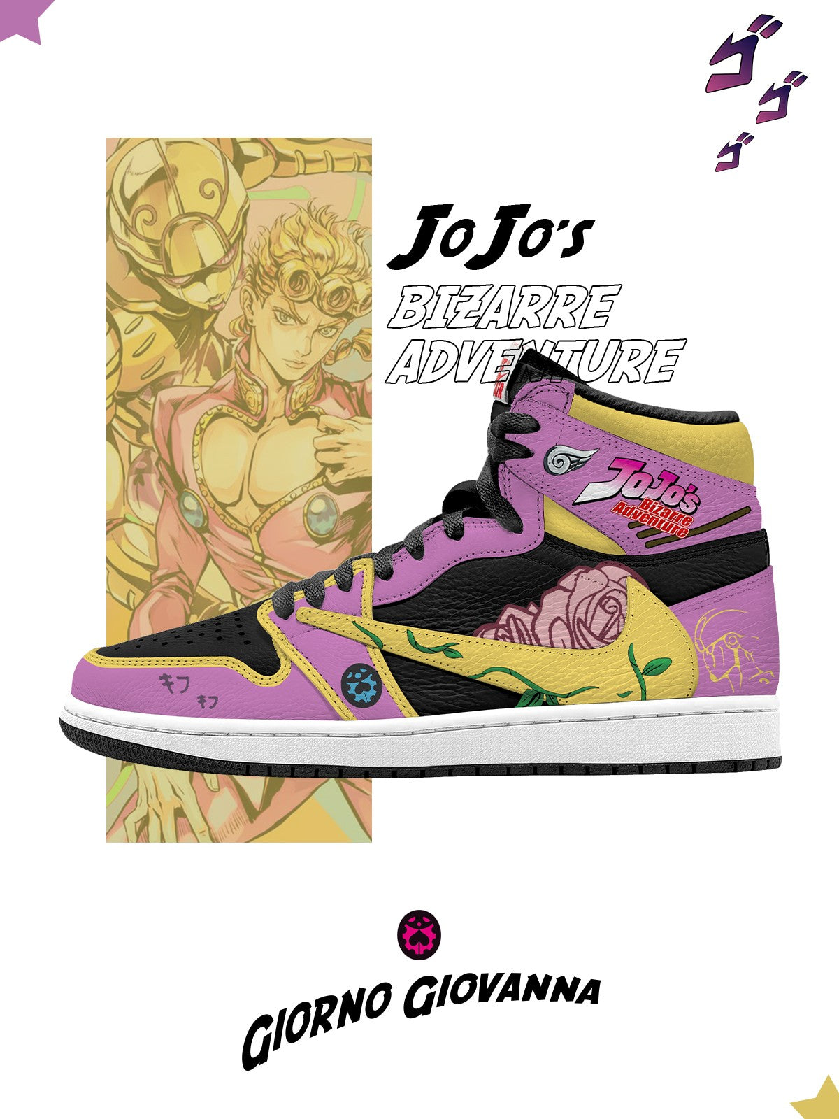 Giorno Giovanna V.1 Custom TS High Sneakers - 13custom