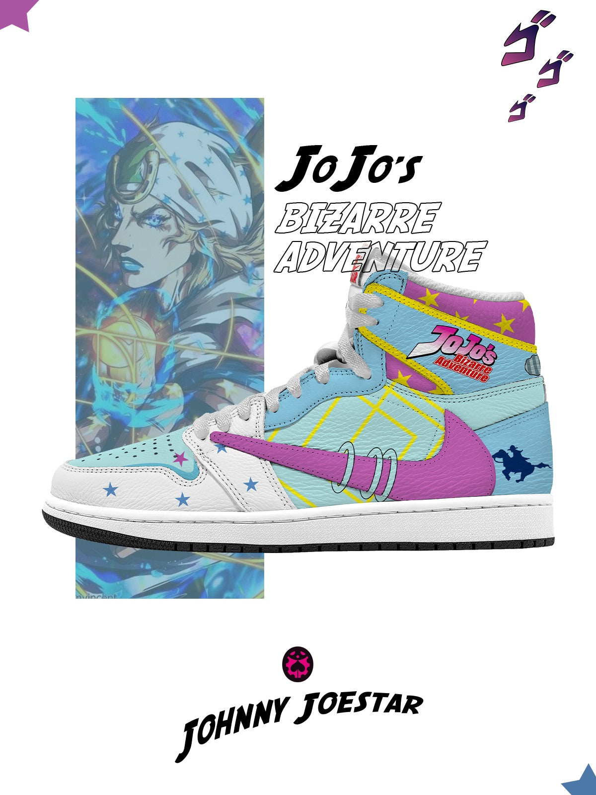Johnny Joestar V.1 Custom TS High Sneakers - 13custom