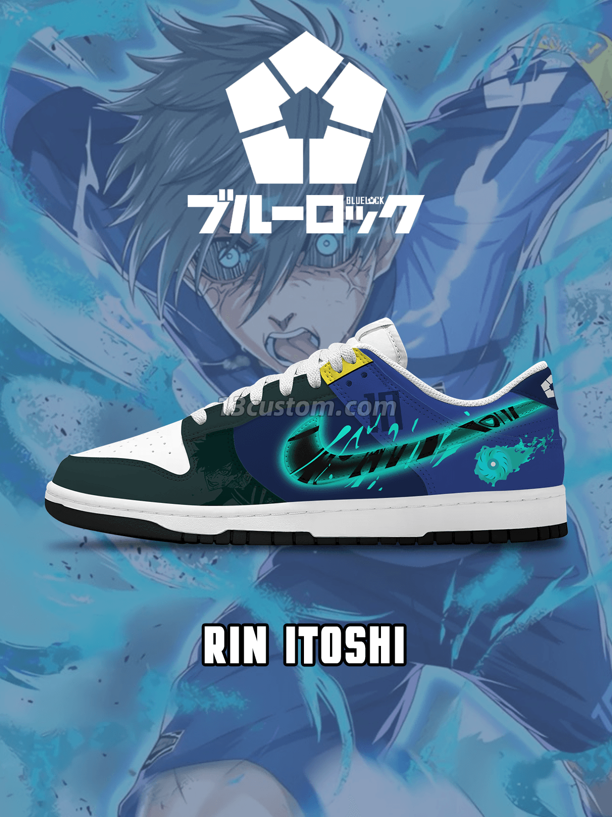 Rin Itoshi V.6 Custom Court-Low Sneakers