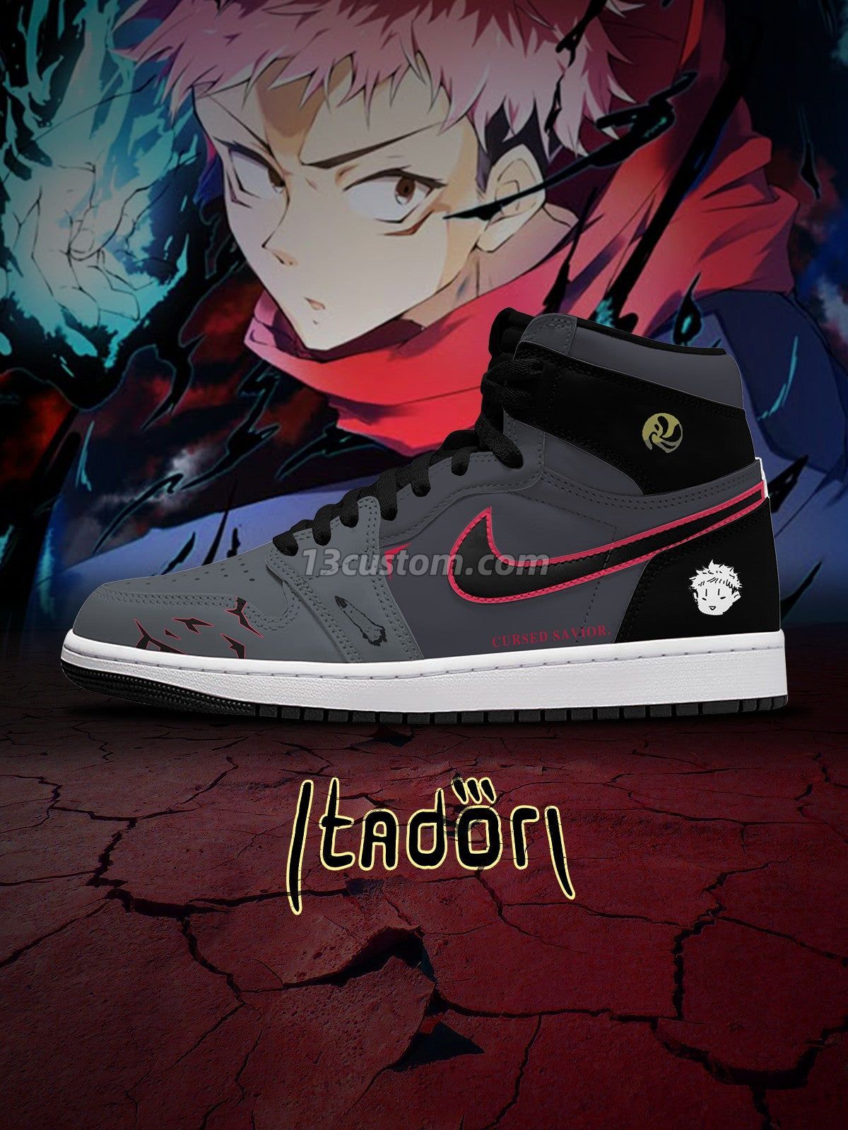 AJ1 H 虎杖悠仁客製化 高幫-頂級 運動鞋-V1款