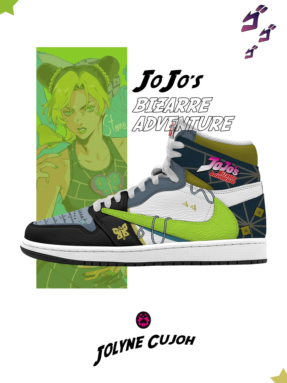 Jolyne Cujoh V.1 Custom TS High Sneakers - 13custom