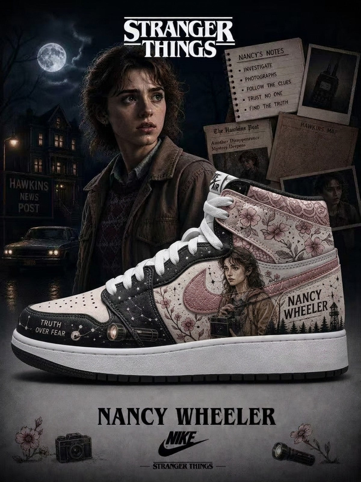 Nancy Wheeler V.1 Custom High-Top Sneakers