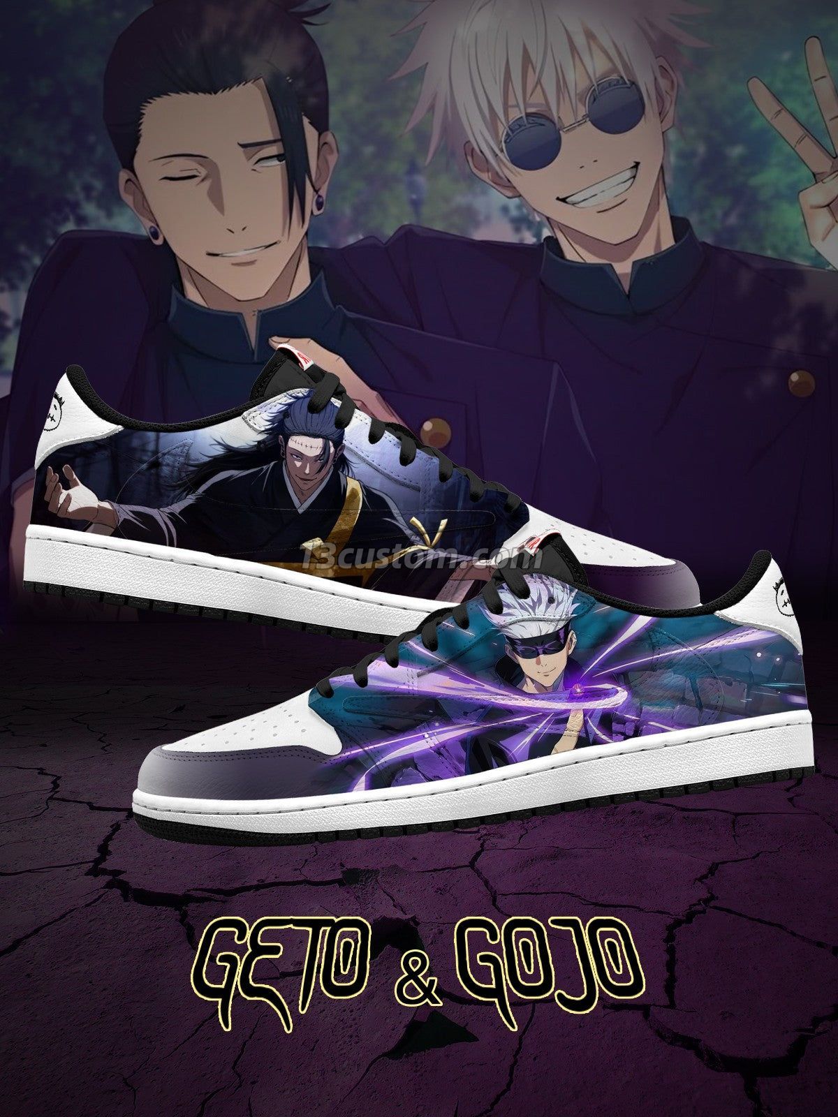 Gojo and Geto V.1 Custom TS Low Sneakers