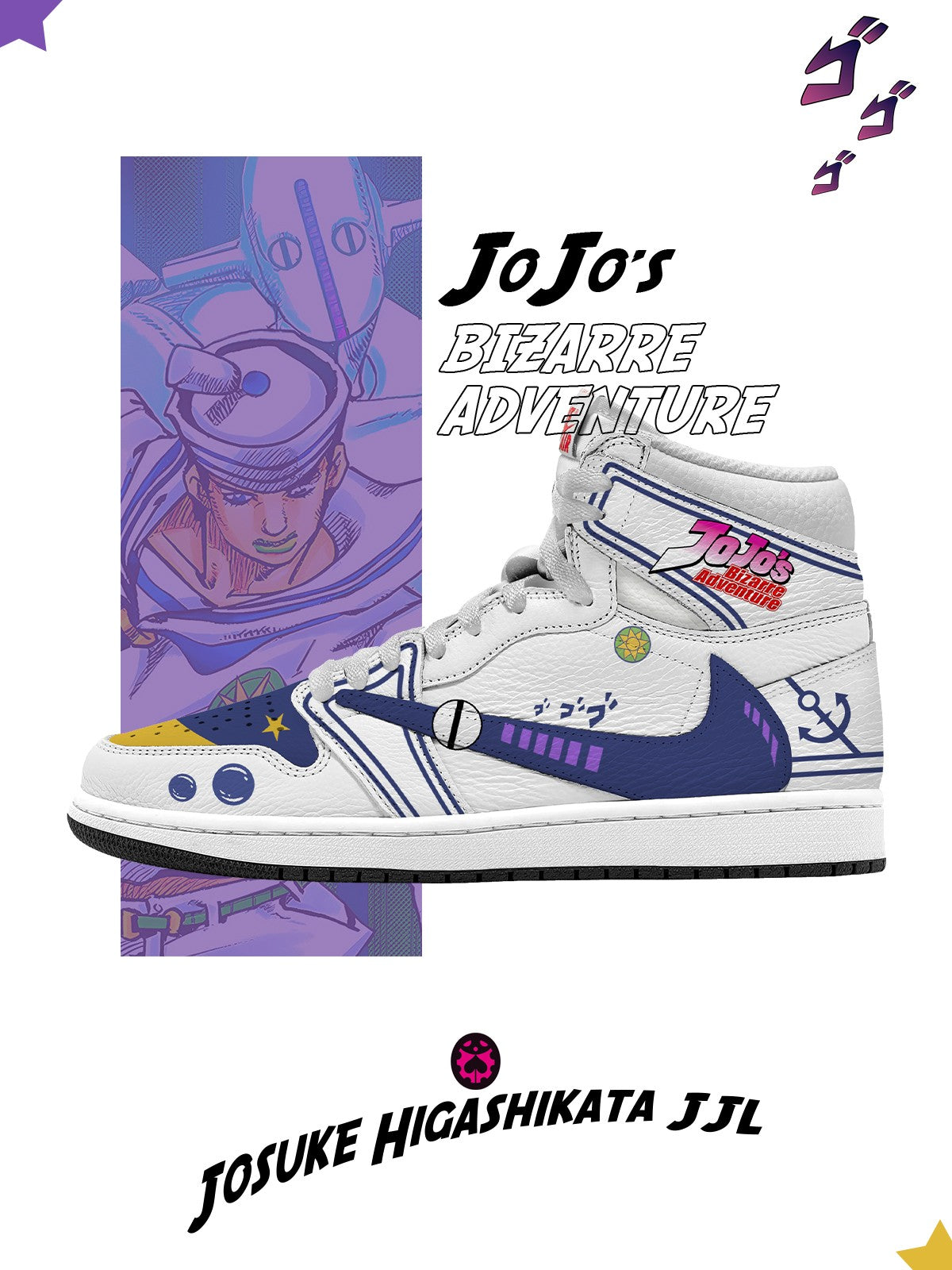 Josuke Higashikata JJL V.1 Custom TS High Sneakers - 13custom