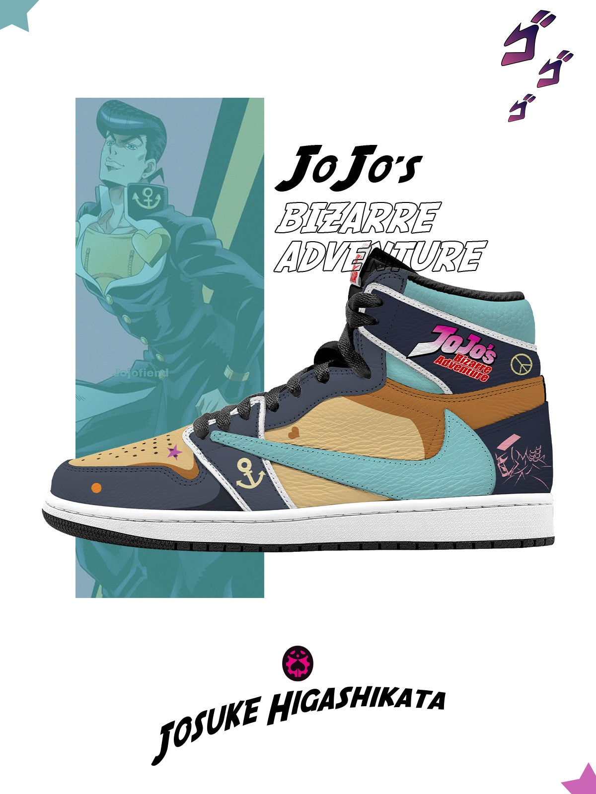 Josuke Higashikata V.1 Custom TS High Sneakers - 13custom