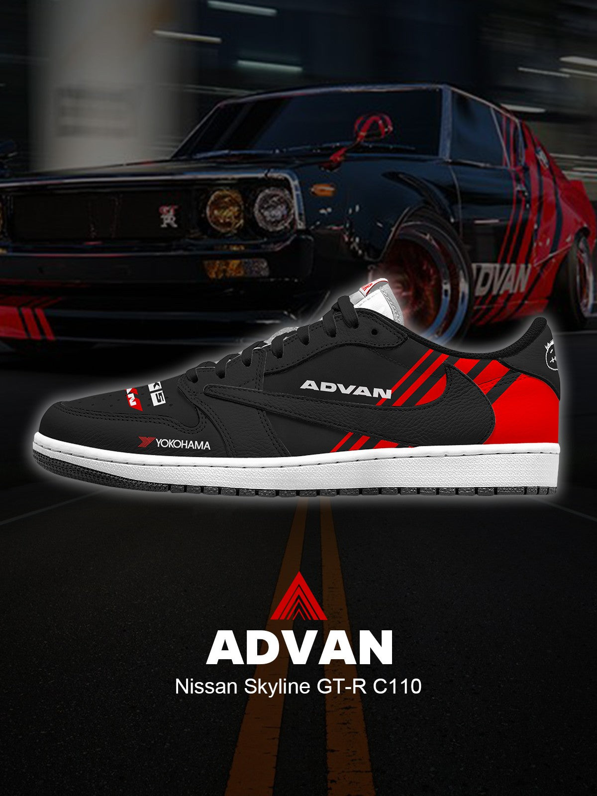 Skyline GT-R C110 Custom TS Low Sneakers - 13custom