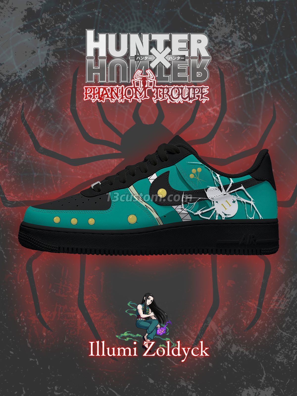 Illumi Zoldyck maßgeschneiderte Sneakers