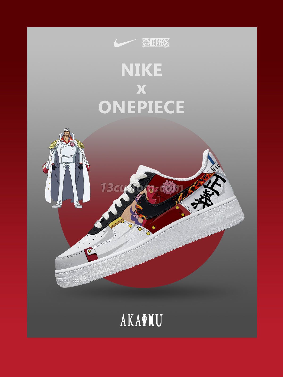 AF1 航海王-赤犬 V1 客製化運動鞋