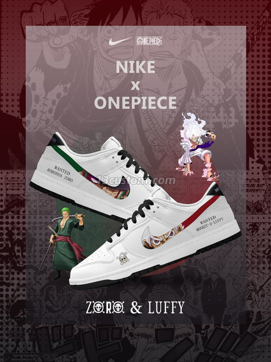 Luffy and Zoro V.1 Custom Court-Low Sneakers