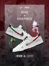 Luffy and Zoro V.1 Custom Court-Low Sneakers - 13custom