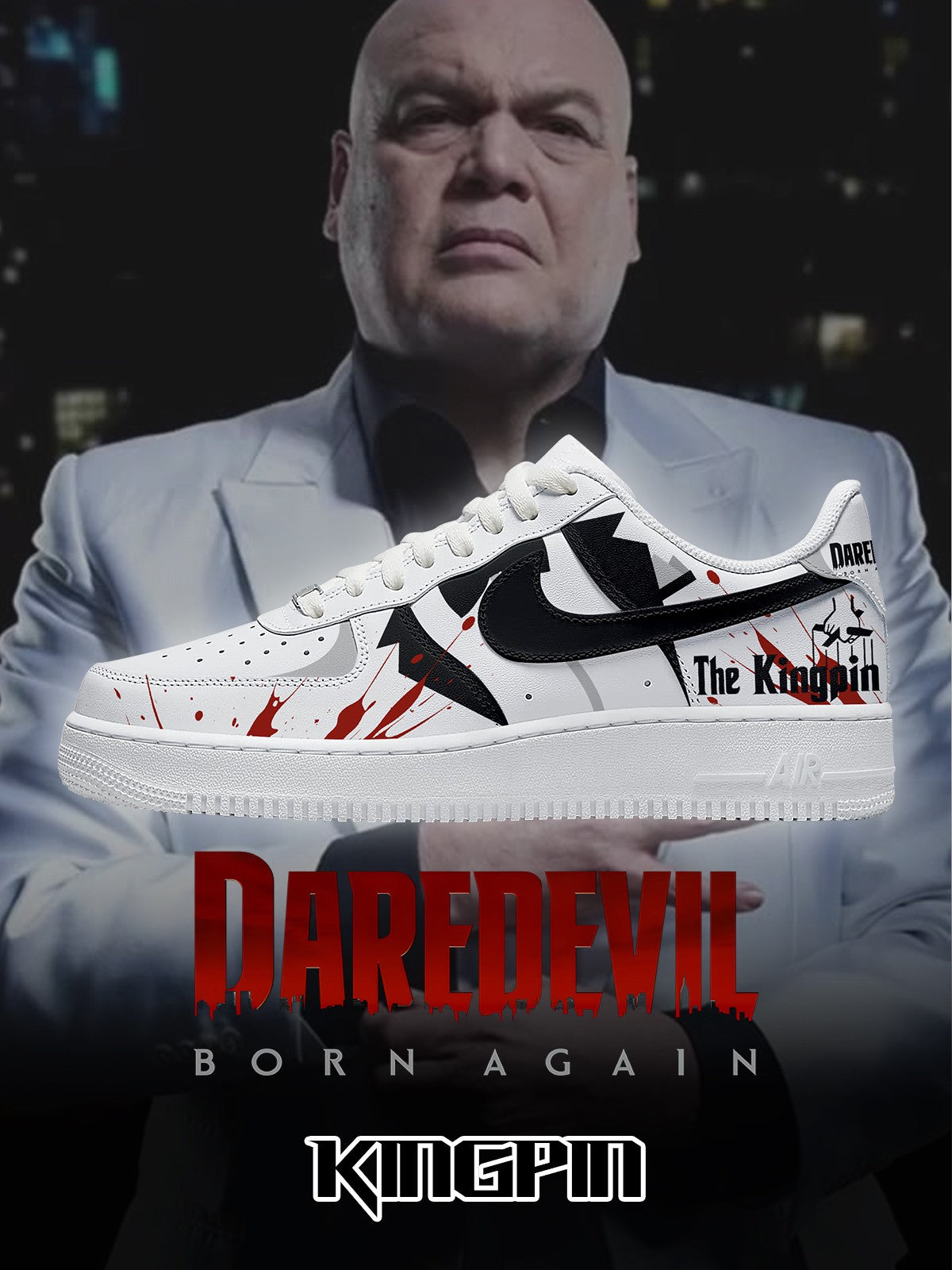Kingpin-Wilson Fisk V.1 Custom Sneakers - 13custom