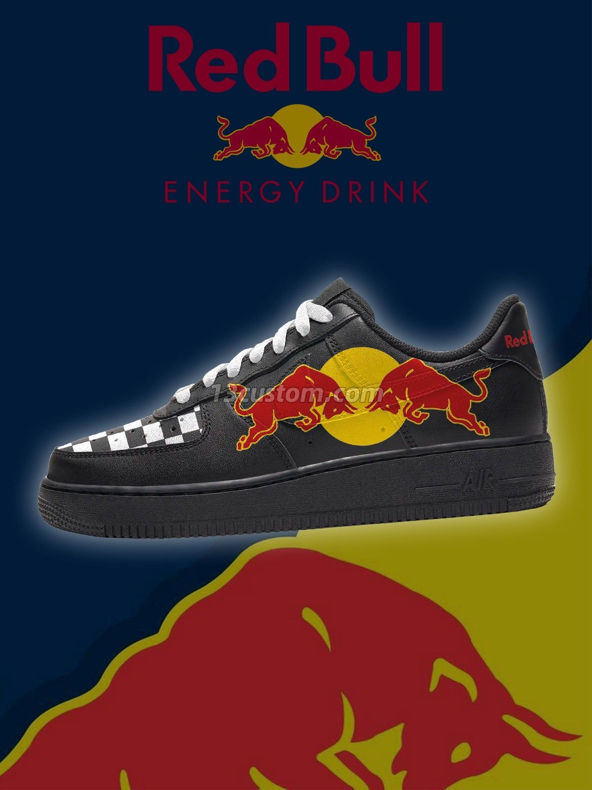 AF1 Bull Energy individuell gestaltete Sneaker – Modell V7 Hauptbild