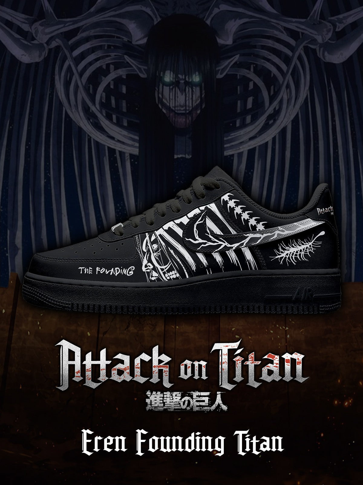 Eren Founding Titan V.2 Custom Sneakers - 13custom