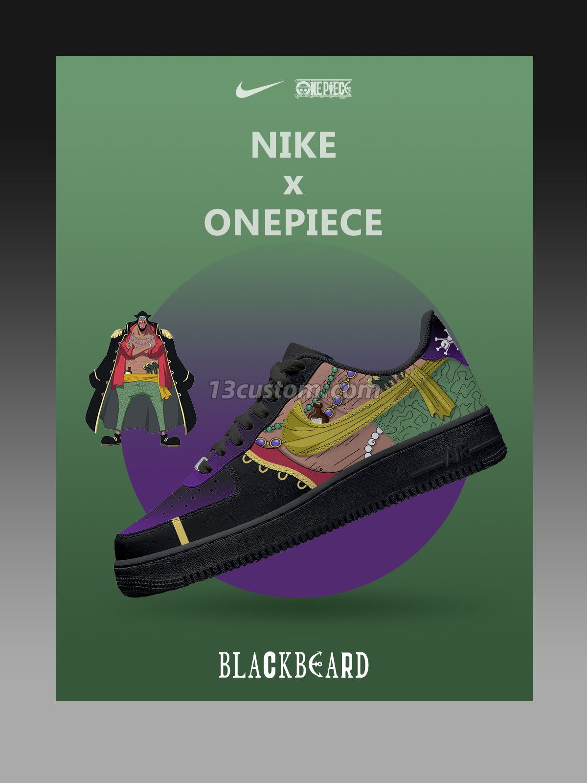AF1 航海王-黑鬍子 V1 客製化運動鞋