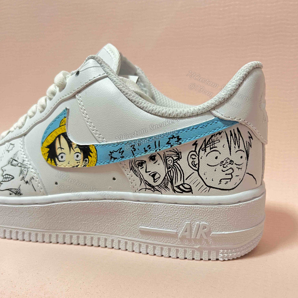 0619-Logo de Luffy + cómic en blanco y negro