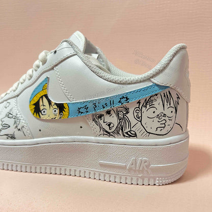 0619-Logo de Luffy + cómic en blanco y negro