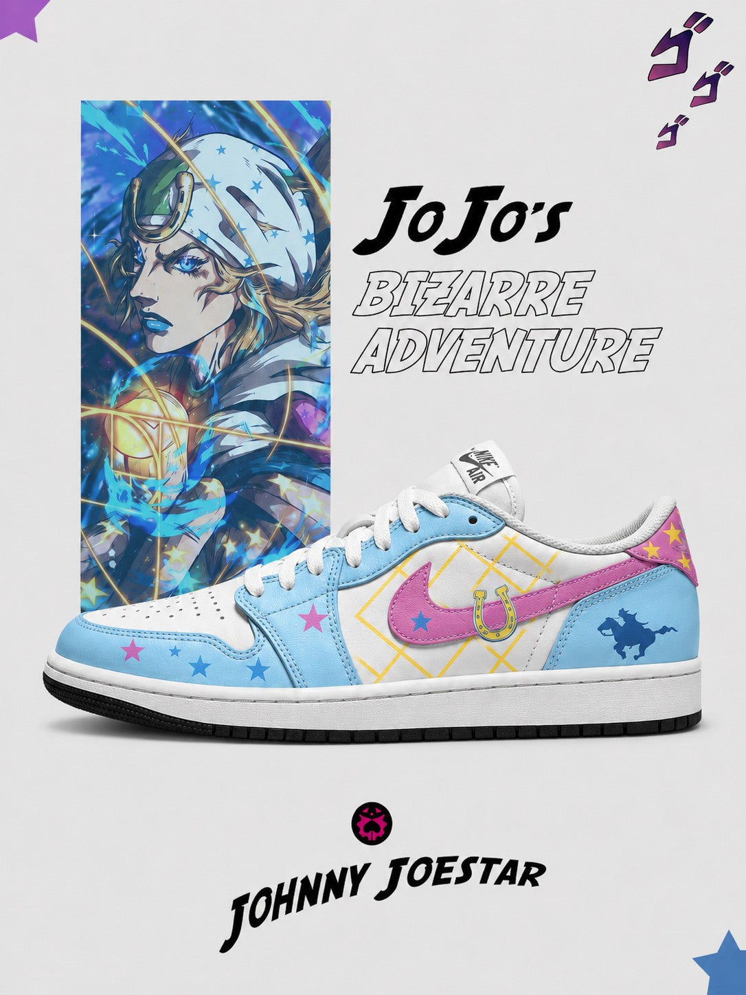 Johnny Joestar V.2 Custom Low-Top Court Sneakers