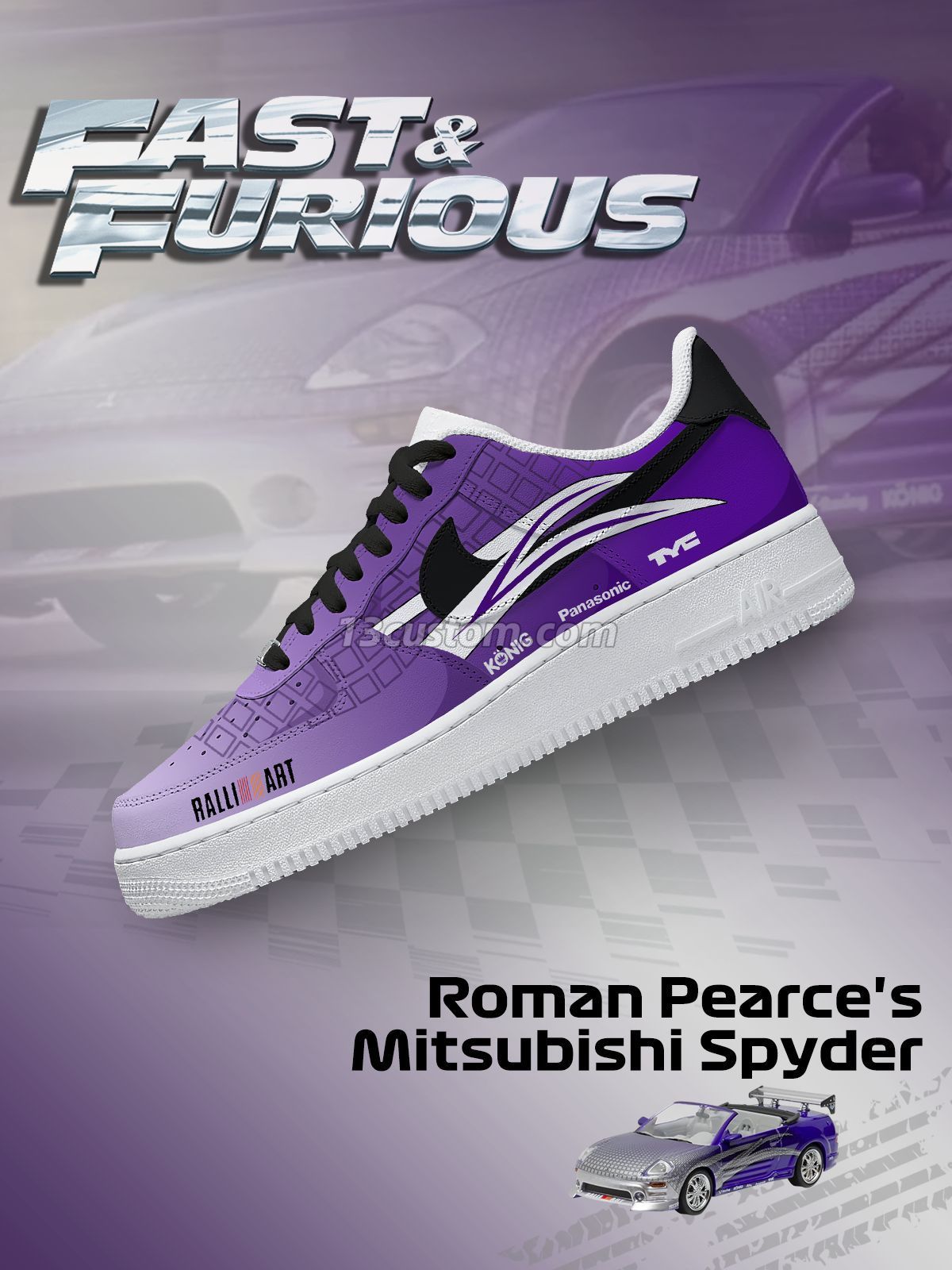 AF1 玩命關頭-Roman Pearce's Spyder 客製化運動鞋