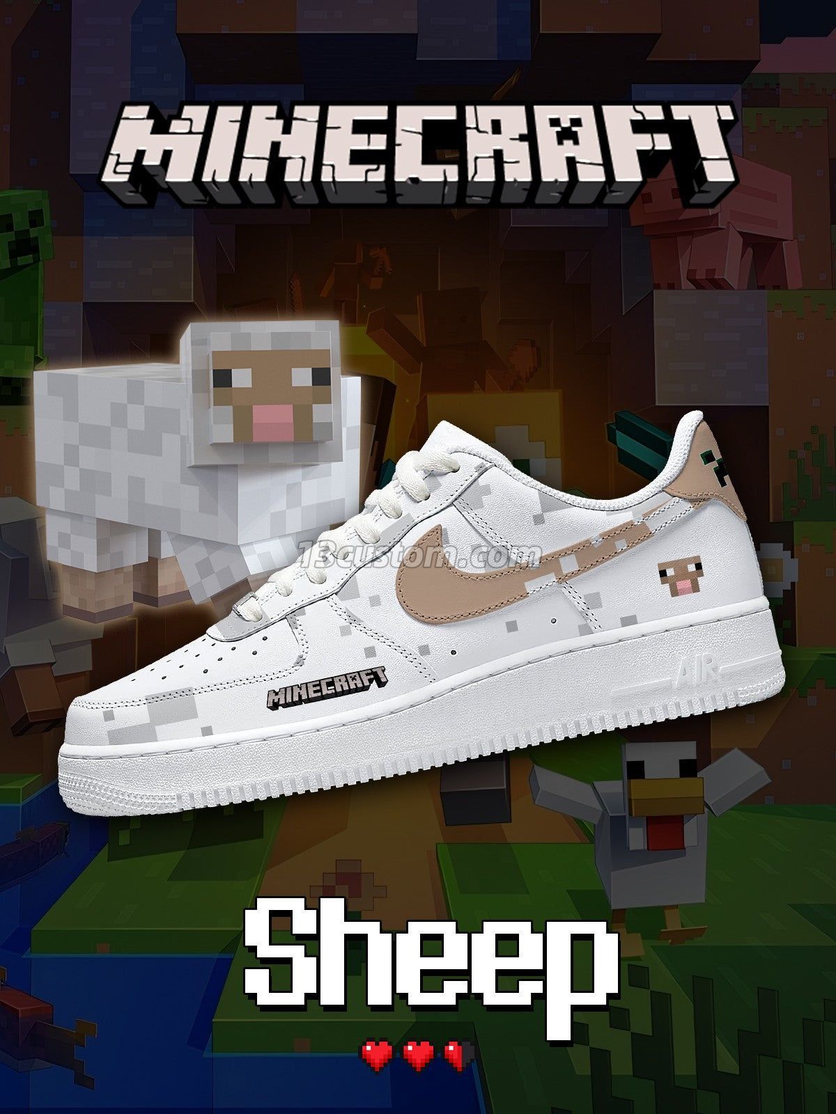 AF1 麥塊-綿羊 V1 客製化運動鞋 - 13custom