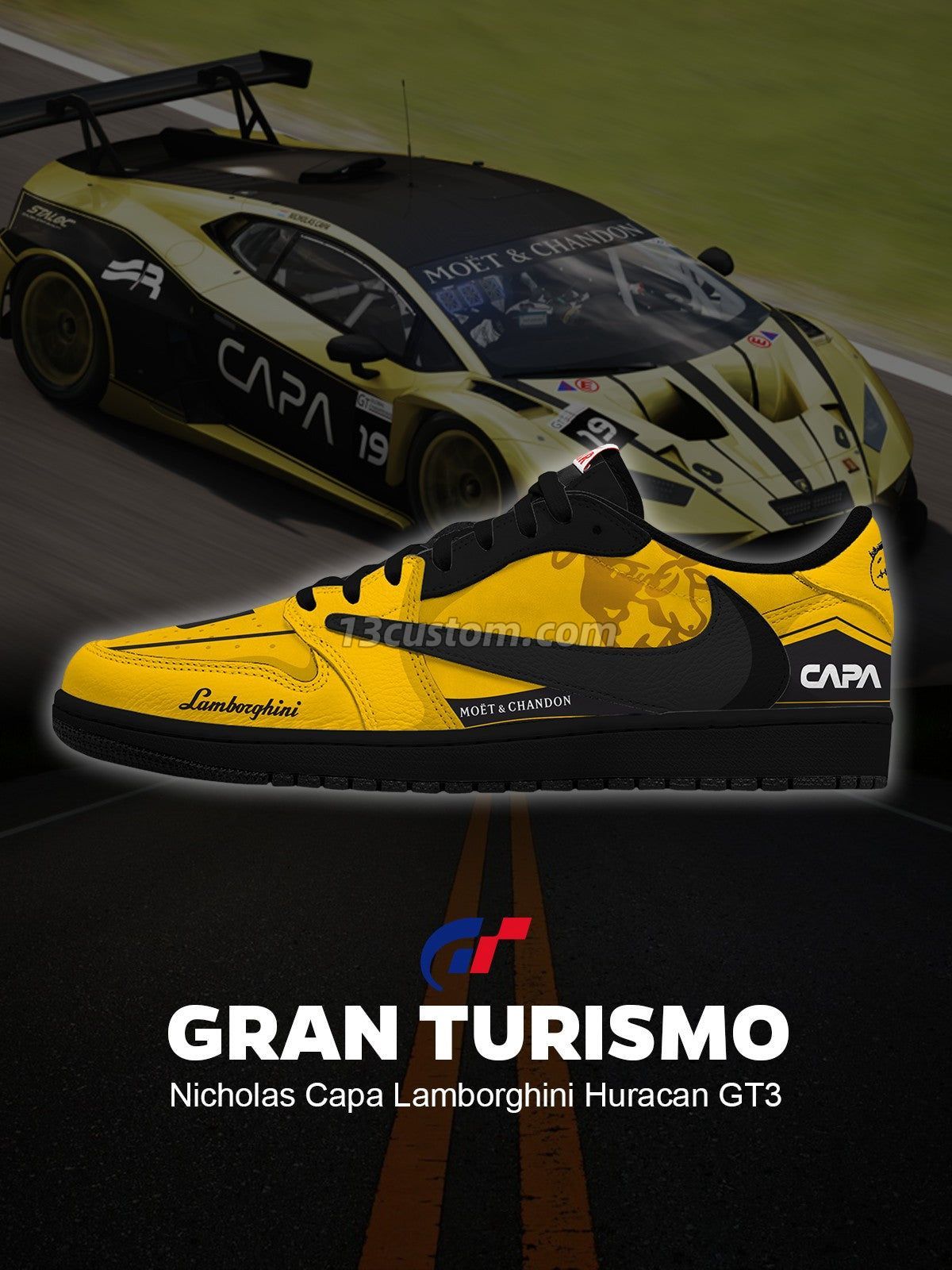 倒鉤TS Nicholas Capa Huracan GT3客製化 倒鉤低幫 運動鞋-V1款 主圖