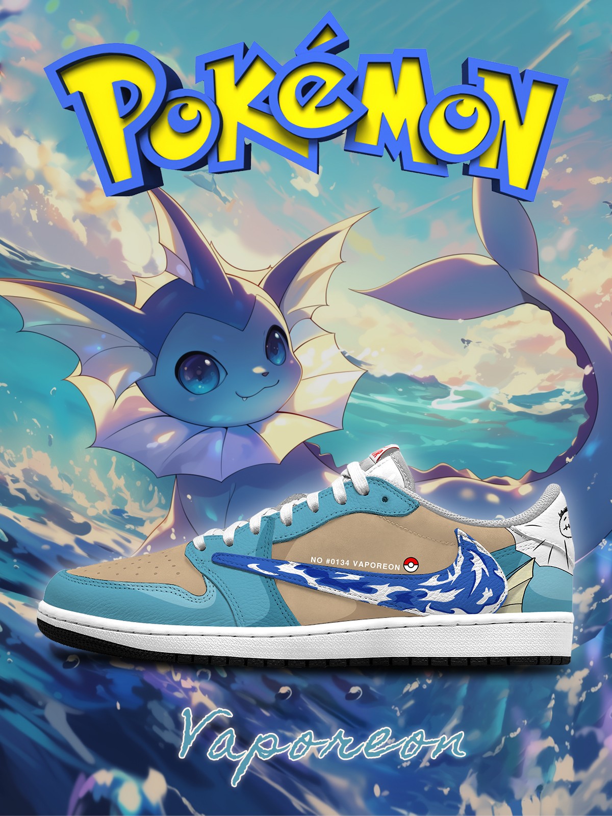 Vaporeon V.1 Custom TS Low Sneakers