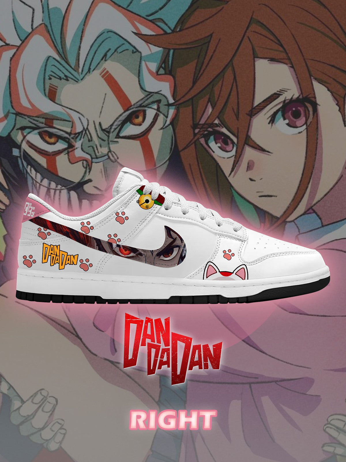 Okarun and Momo V.1 Custom Court-Low Sneakers - 13custom