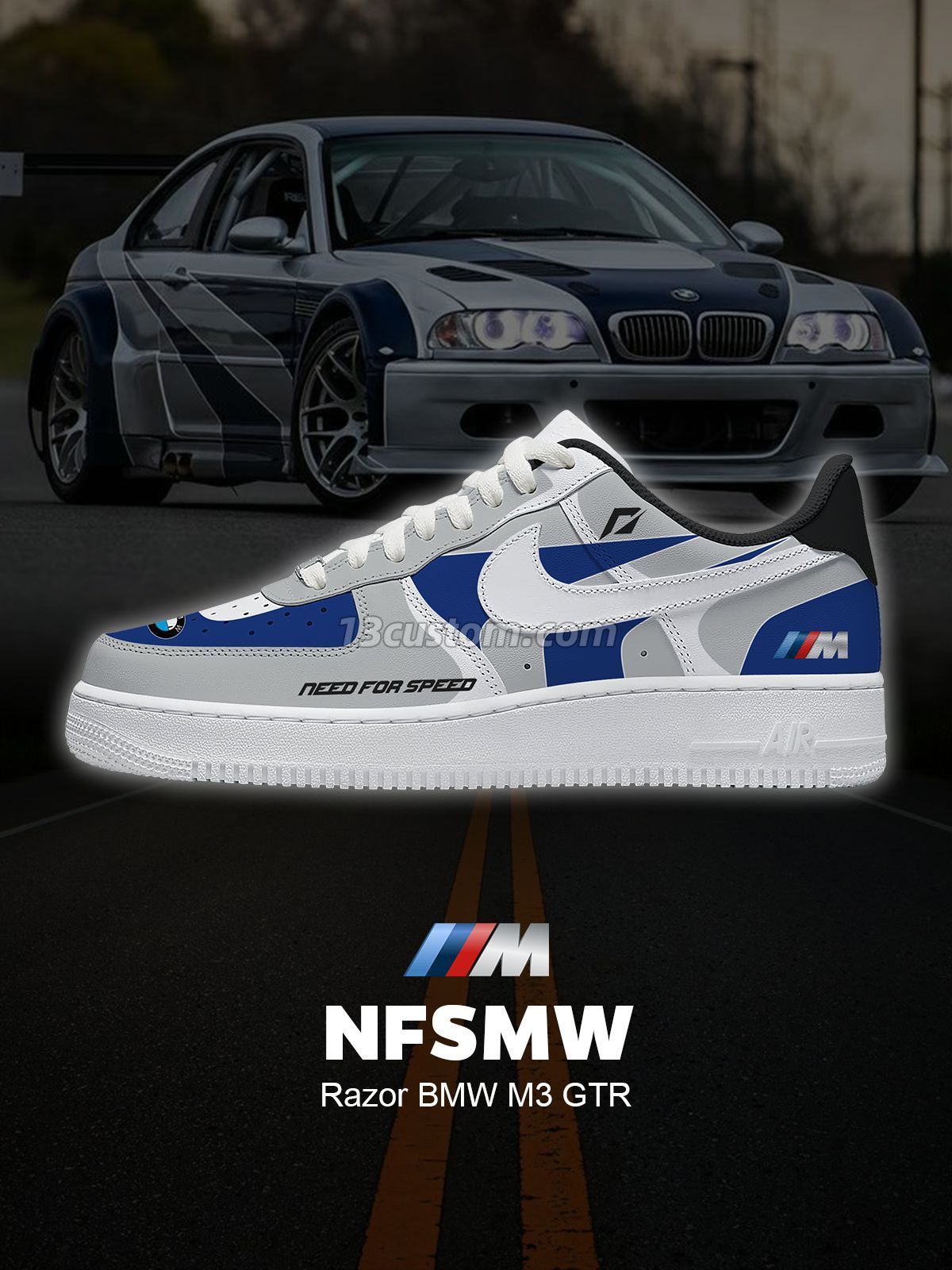 AF1 電影汽車-Razor M3 GTR 客製化運動鞋