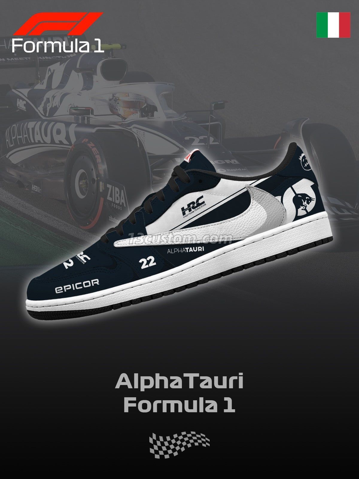 倒鉤TS Tauri F.1客製化 倒鉤低幫 運動鞋-V1款
