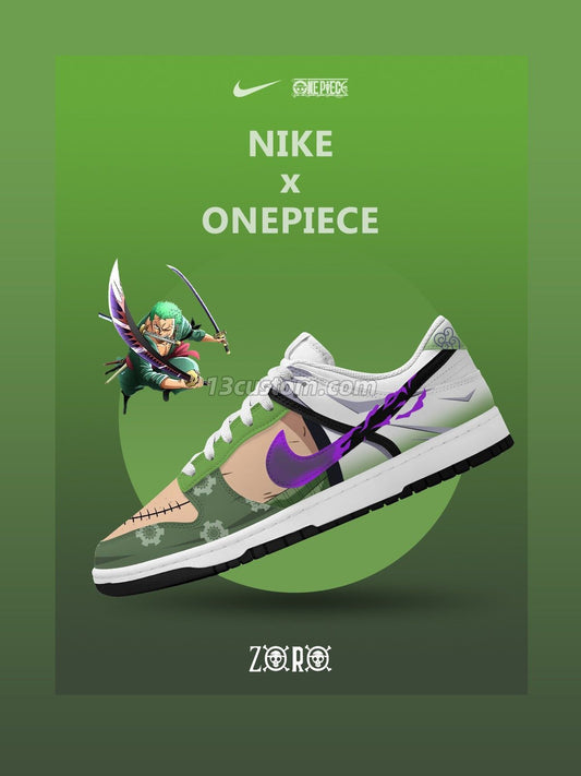 Roronoa Zoro V.2 Custom Court-Low Sneakers
