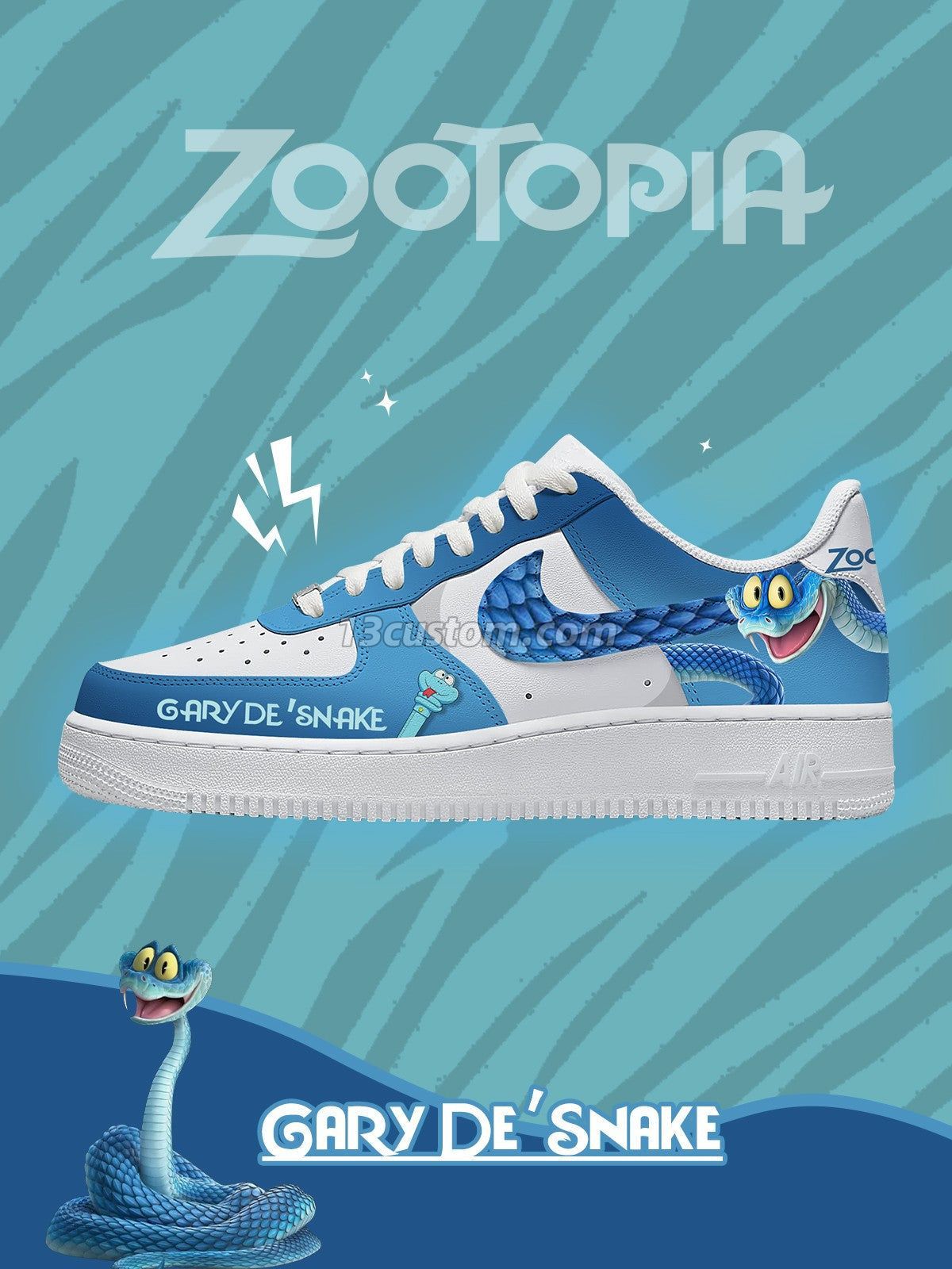 AF1 動物方城市-蛇哥 V1 客製化運動鞋