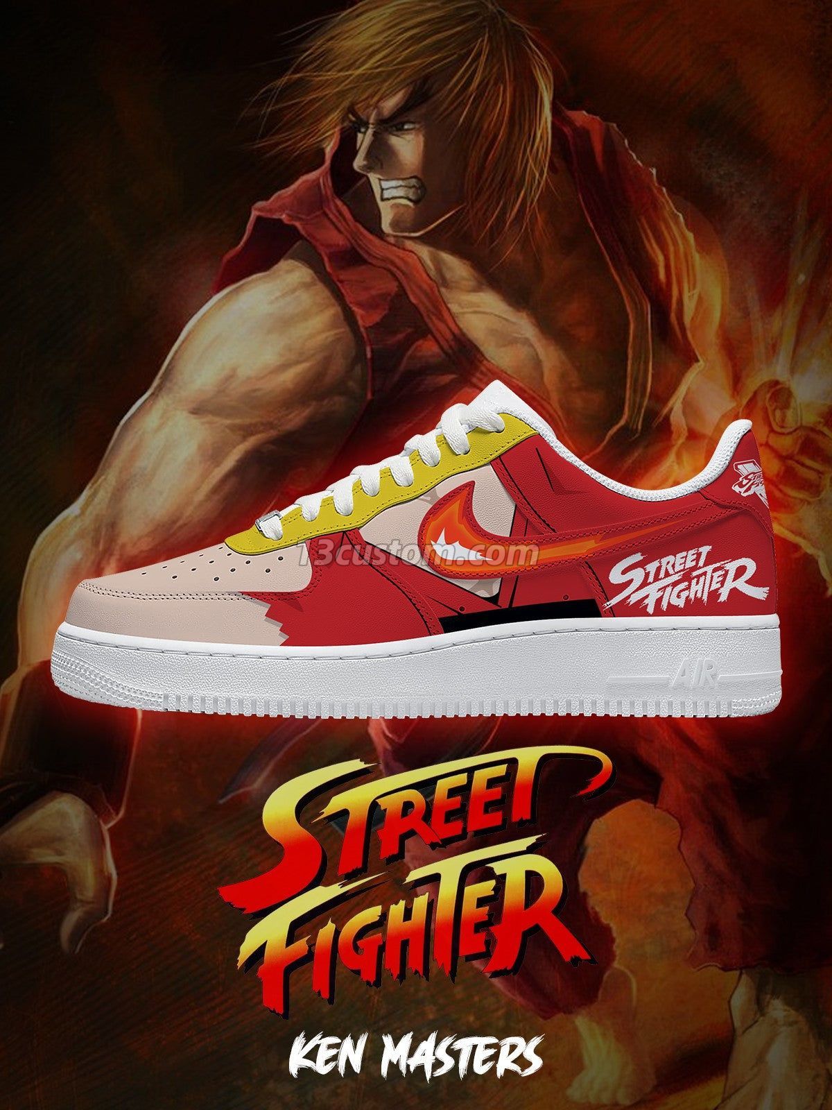 AF1 Ken Masters客製化運動鞋-V1款 - 13custom