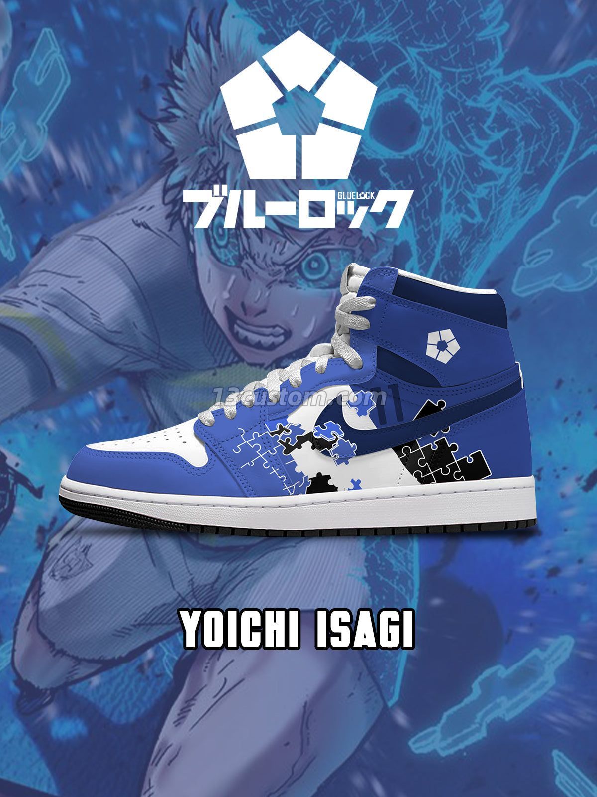 AJ1 H Yoichi Isagi客製化 高幫-頂級 運動鞋-V6款