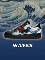 AF1 Black Wave Elements Custom Sneakers